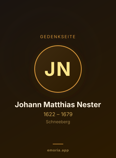 Gedenkportrait von Johann Matthias Nester