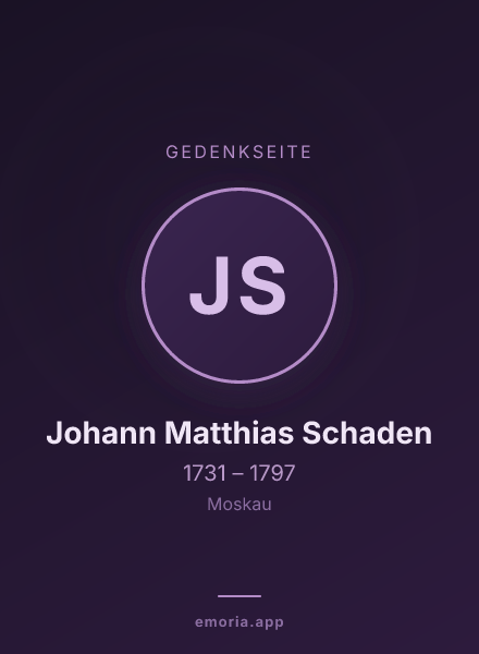 Gedenkportrait von Johann Matthias Schaden