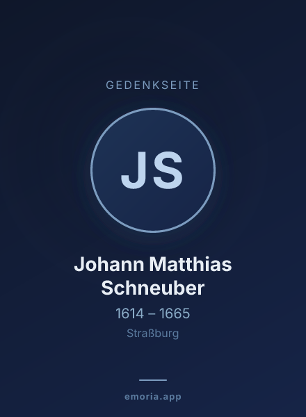 Gedenkportrait von Johann Matthias Schneuber