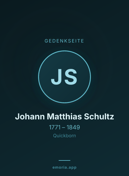 Gedenkportrait von Johann Matthias Schultz