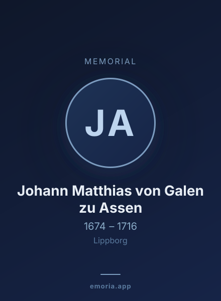 Memorial portrait of Johann Matthias von Galen zu Assen
