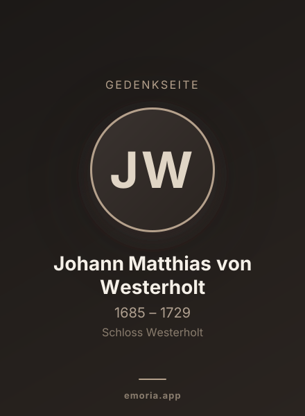 Gedenkportrait von Johann Matthias von Westerholt