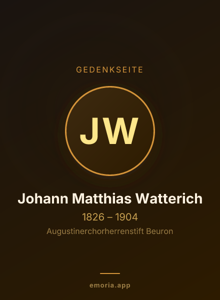 Gedenkportrait von Johann Matthias Watterich