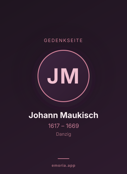 Gedenkportrait von Johann Maukisch