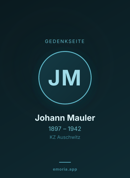 Gedenkportrait von Johann Mauler