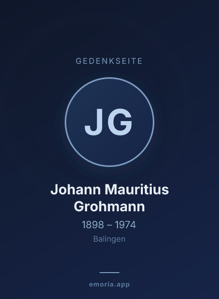 Gedenkportrait von Johann Mauritius Grohmann