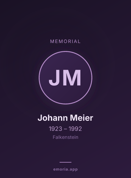 Memorial portrait of Johann Meier