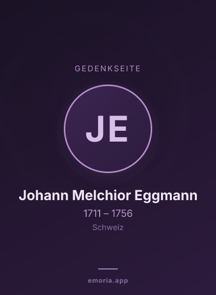 Gedenkportrait von Johann Melchior Eggmann