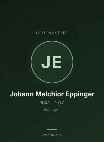 Gedenkportrait von Johann Melchior Eppinger