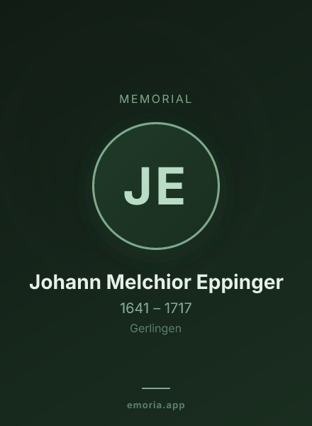 Memorial portrait of Johann Melchior Eppinger