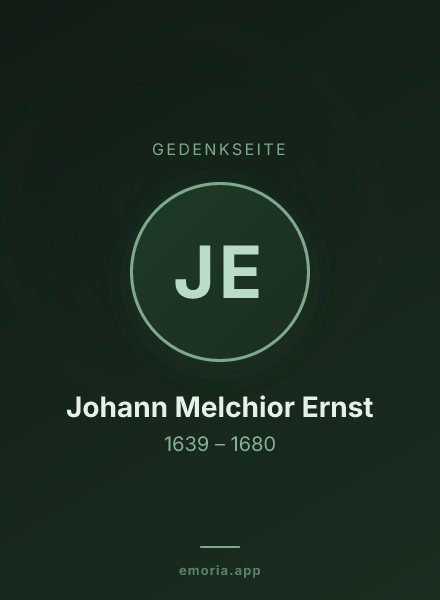 Gedenkportrait von Johann Melchior Ernst