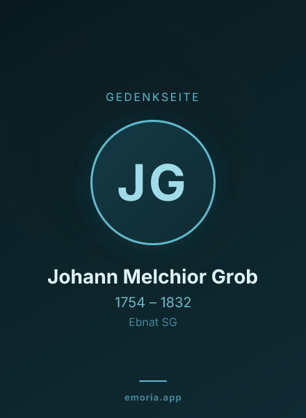 Gedenkportrait von Johann Melchior Grob