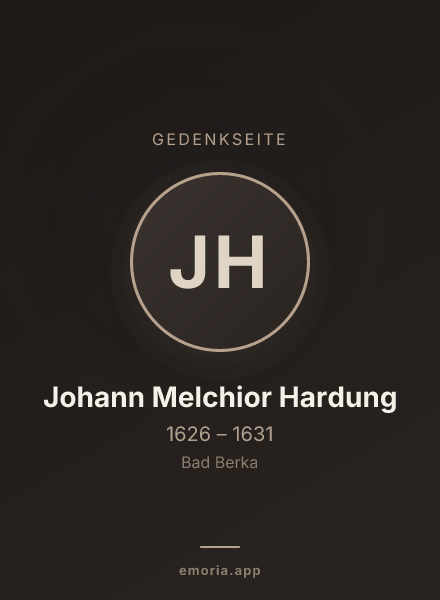 Gedenkportrait von Johann Melchior Hardung