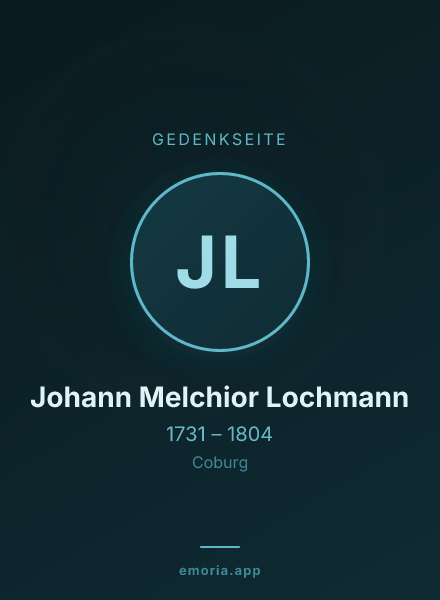 Gedenkportrait von Johann Melchior Lochmann