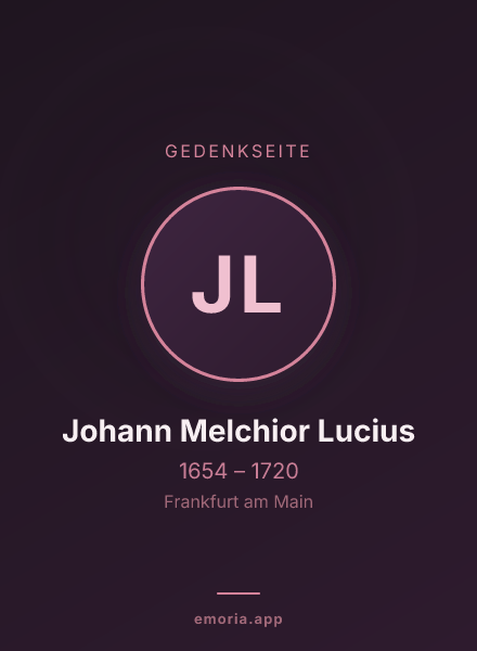 Gedenkportrait von Johann Melchior Lucius