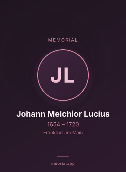 Memorial portrait of Johann Melchior Lucius