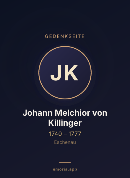 Gedenkportrait von Johann Melchior von Killinger