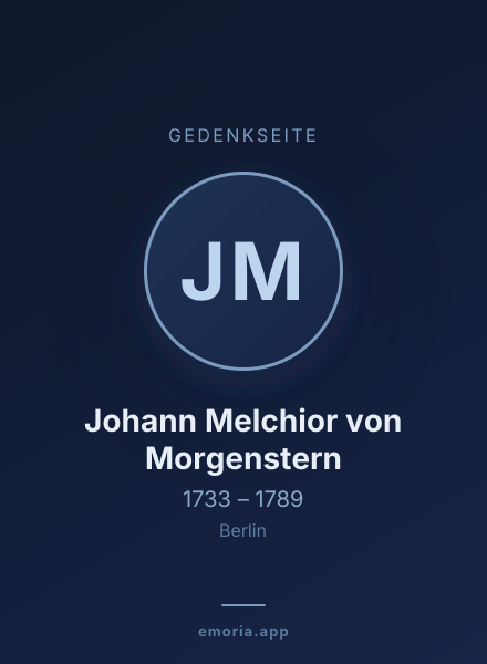 Gedenkportrait von Johann Melchior von Morgenstern