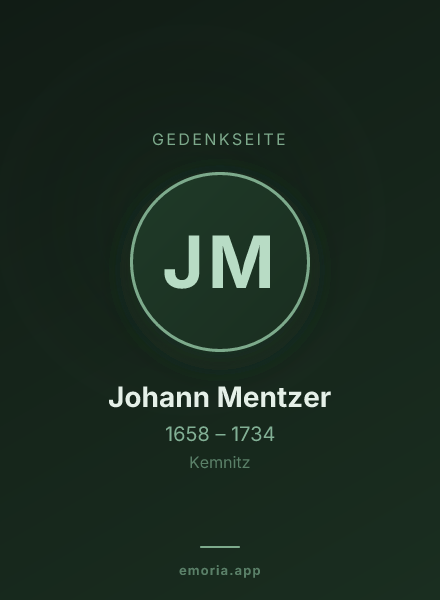Gedenkportrait von Johann Mentzer