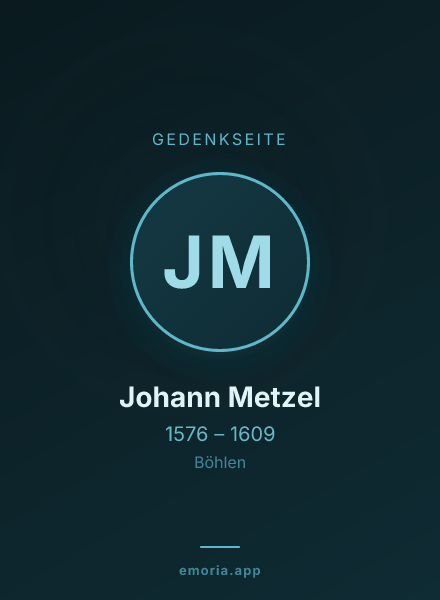 Gedenkportrait von Johann Metzel