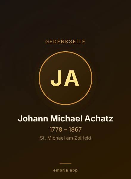 Gedenkportrait von Johann Michael Achatz