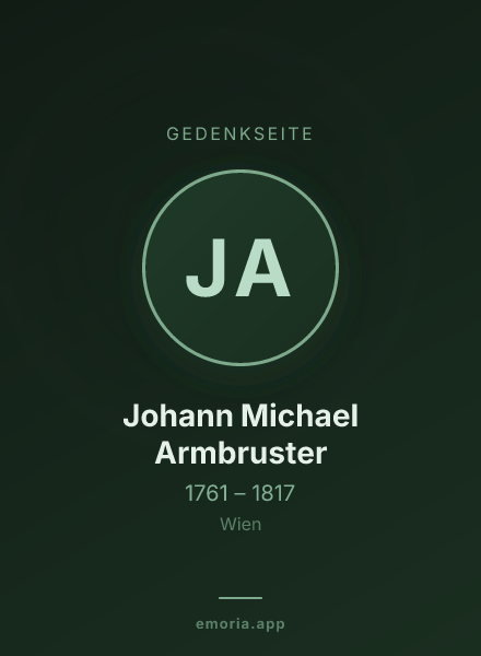 Gedenkportrait von Johann Michael Armbruster
