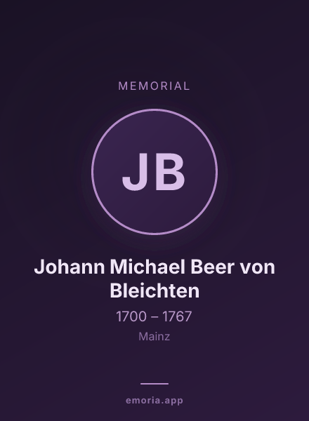 Memorial portrait of Johann Michael Beer von Bleichten