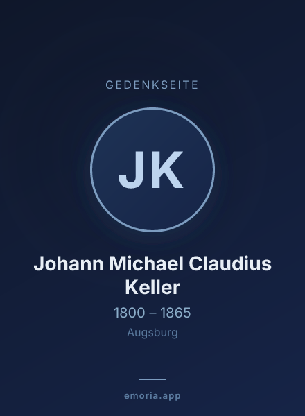 Gedenkportrait von Johann Michael Claudius Keller