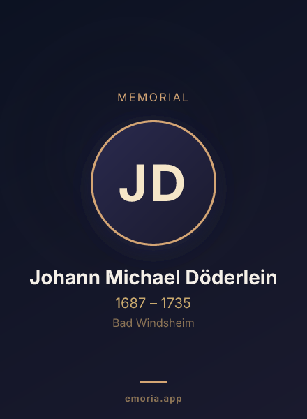Memorial portrait of Johann Michael Döderlein