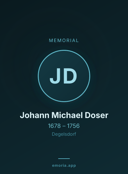 Memorial portrait of Johann Michael Doser