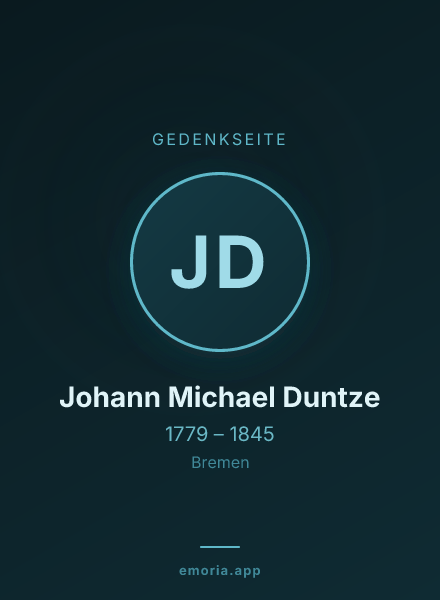 Gedenkportrait von Johann Michael Duntze