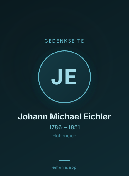 Gedenkportrait von Johann Michael Eichler