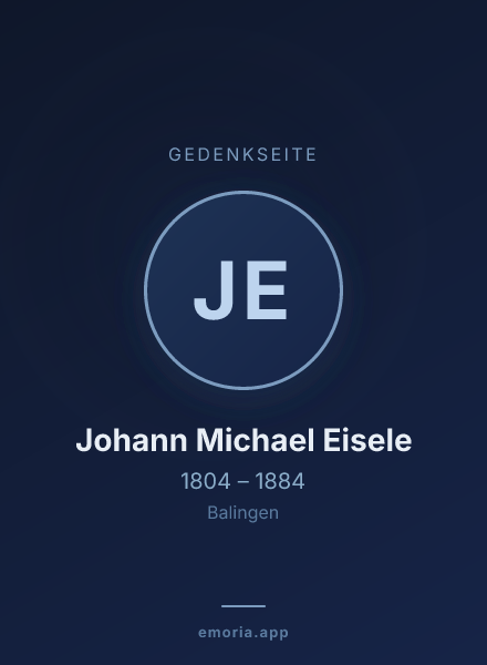 Gedenkportrait von Johann Michael Eisele