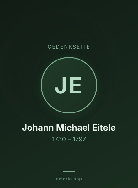 Gedenkportrait von Johann Michael Eitele