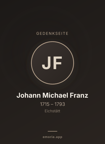 Gedenkportrait von Johann Michael Franz