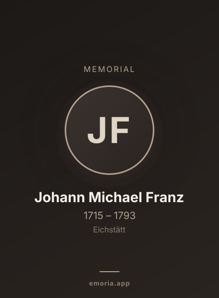 Memorial portrait of Johann Michael Franz
