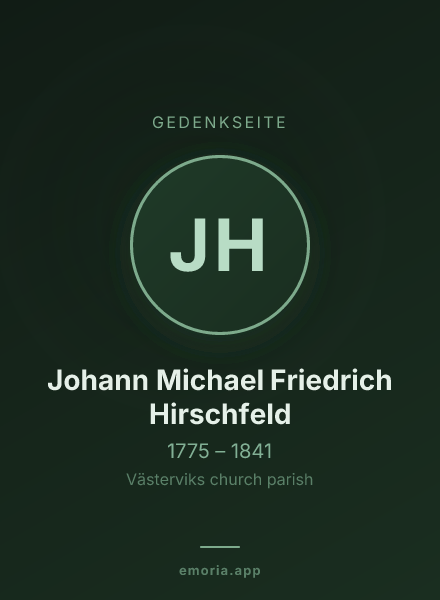 Gedenkportrait von Johann Michael Friedrich Hirschfeld