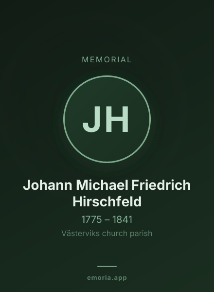 Memorial portrait of Johann Michael Friedrich Hirschfeld