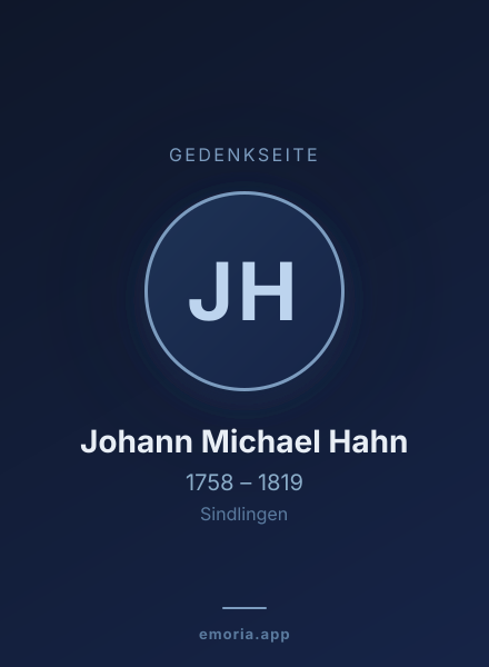 Gedenkportrait von Johann Michael Hahn