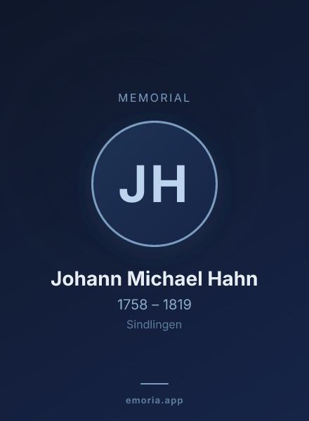Memorial portrait of Johann Michael Hahn