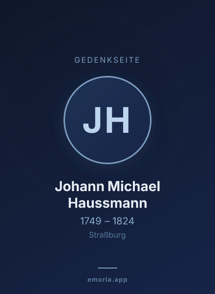 Gedenkportrait von Johann Michael Haussmann