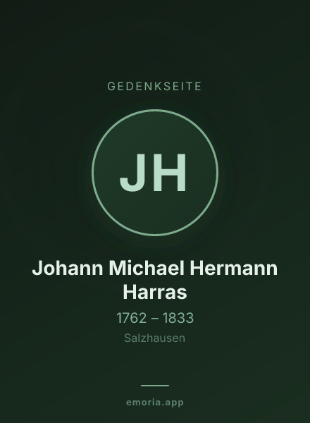 Gedenkportrait von Johann Michael Hermann Harras