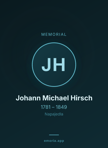 Memorial portrait of Johann Michael Hirsch