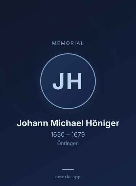 Memorial portrait of Johann Michael Höniger