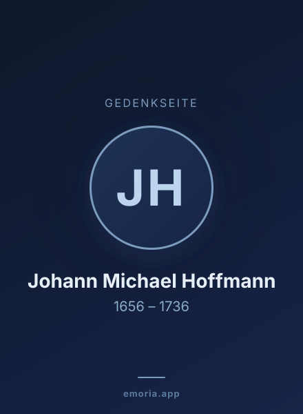 Gedenkportrait von Johann Michael Hoffmann
