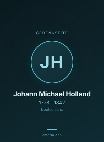 Gedenkportrait von Johann Michael Holland