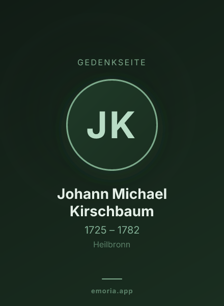 Gedenkportrait von Johann Michael Kirschbaum