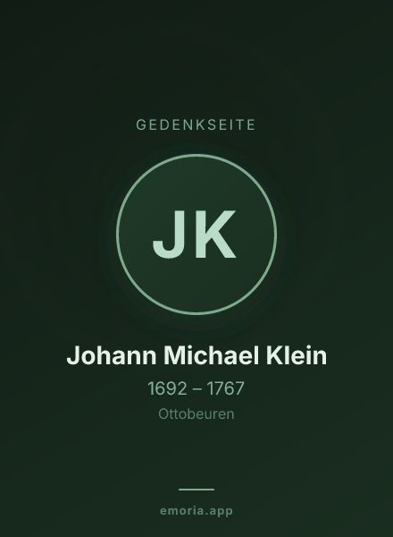 Gedenkportrait von Johann Michael Klein