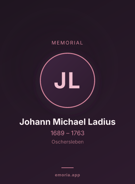 Memorial portrait of Johann Michael Ladius