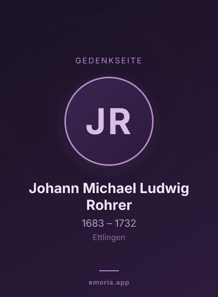 Gedenkportrait von Johann Michael Ludwig Rohrer